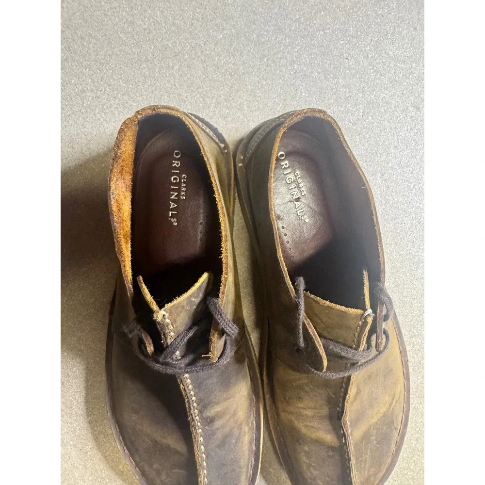 Clarks Originals Desert Boots Brown Leather Lace Up Chukka Ankle Boots Size 9.5‎